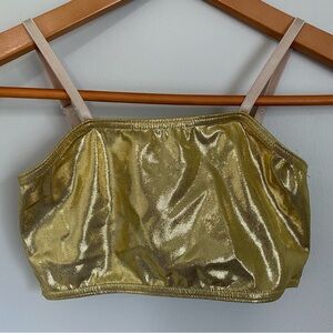Gold Metallic Dance Crop Top - Kids Costume